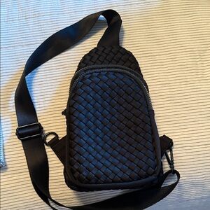 Stylish Black Woven Sling Bag